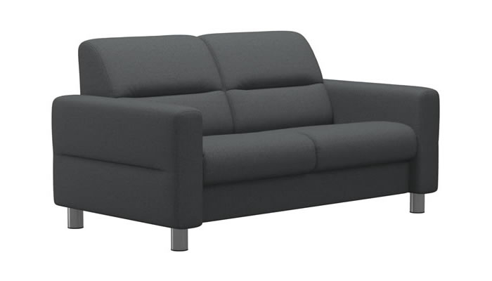 Stressless Fiona 2 Seater Sofa in Silva Dark Grey Fabric
